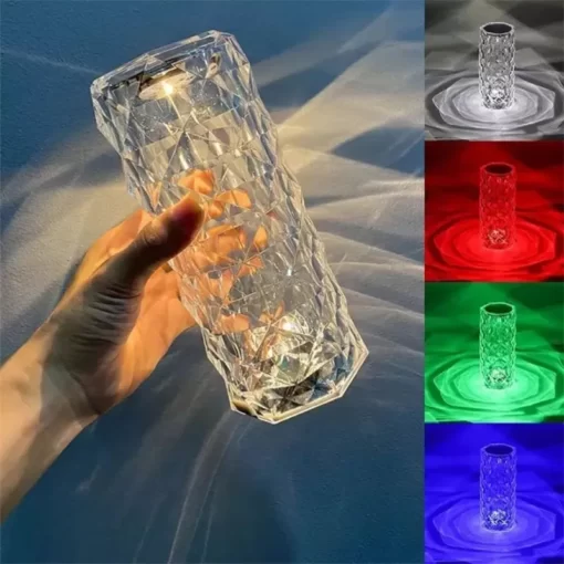 Crystal Lamp Diamond Light Projector 16 Colors Touch & Remote Control